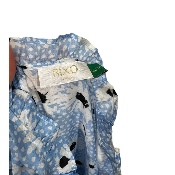 Rixo London Monet Blue Leopard Daisy Midi Dress - Picture 11 of 13